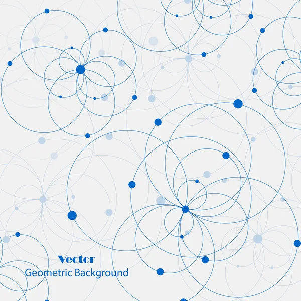 Геометричний візерунок з пов'язаними колами і точками . — стоковий вектор
