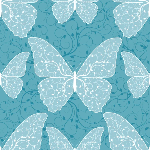 Magnifique motif sans couture avec des papillons — Image vectorielle