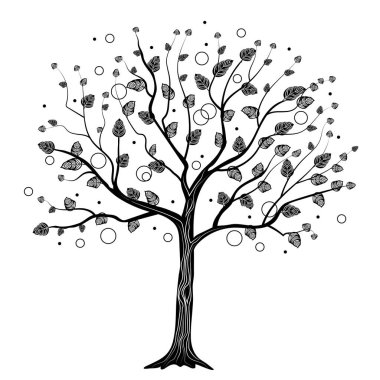 Daireler ile siyah ağaç