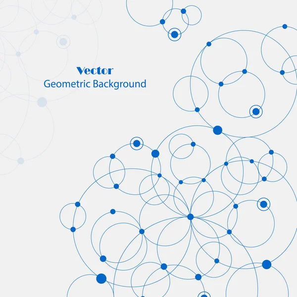 Geometriska mönster med anslutna ringar och prickar. — Stock vektor