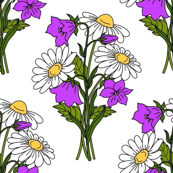 Sömlöst mönster med blommor — Stock vektor