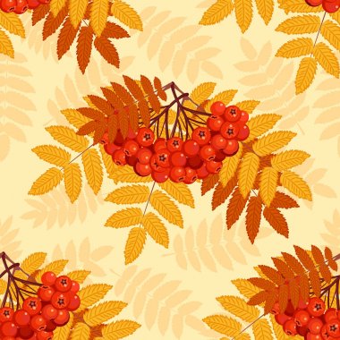 Rowan ile sonbahar seamless modeli