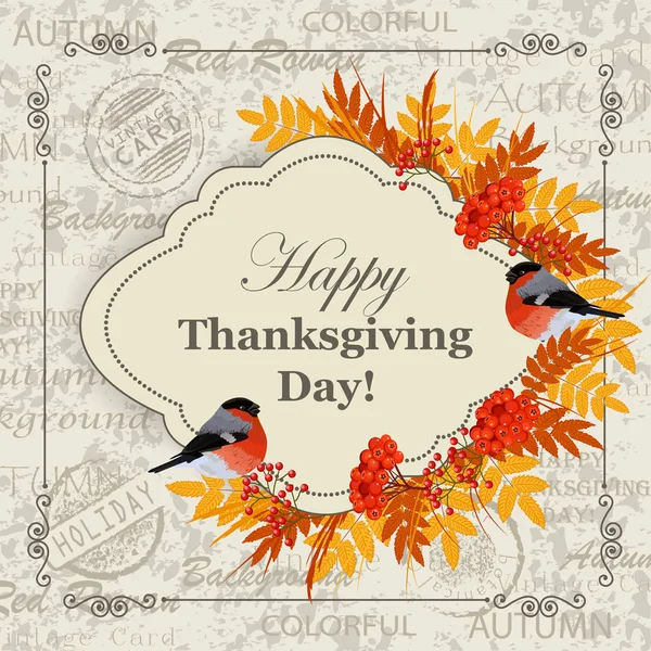 Joyeux Thanksgiving jour carte de voeux — Image vectorielle
