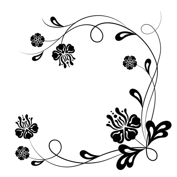 Gyönyörű virágos háttér, fekete-fehér — Stock Vector