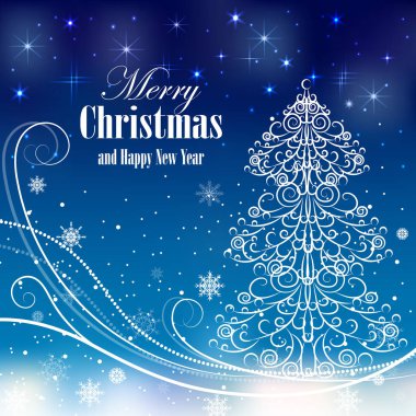 Noel ve yeni yıl tebrik kartı.