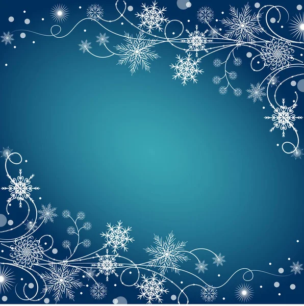 Красива зимова рамка зі сніжинок — стоковий вектор