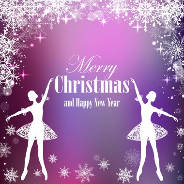 Noel ve yeni yıl tebrik kartı.