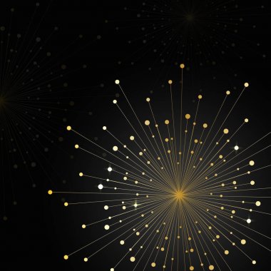 Koyu arka plan üzerinde altın havai fişek