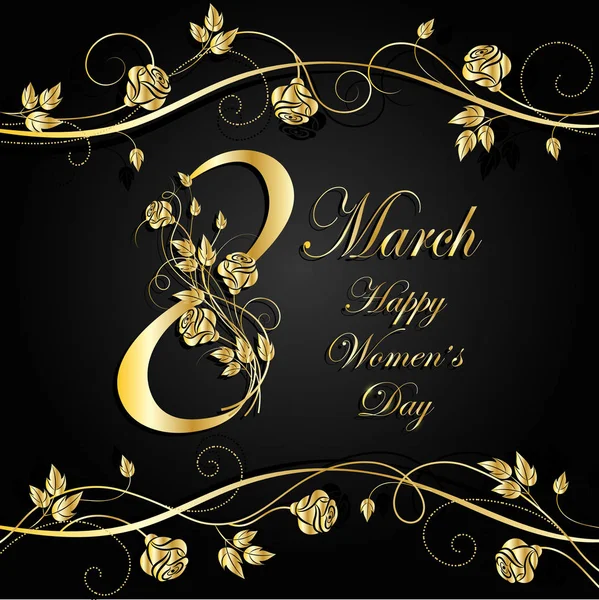 Tarjeta de felicitación Womens Day. — Vector de stock