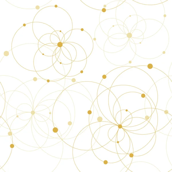 Безшовний геометричний візерунок з пов'язаними колами і точками . — стоковий вектор