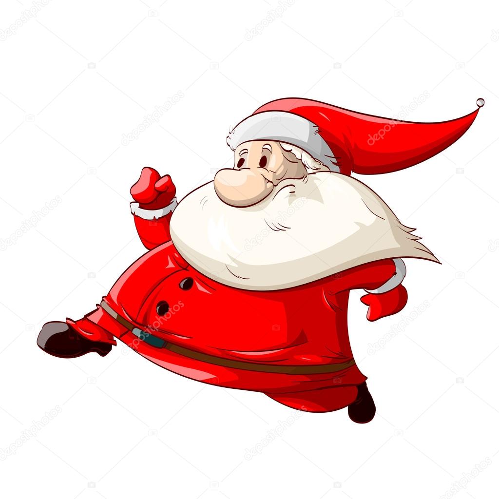 Runing Cartoon Santa