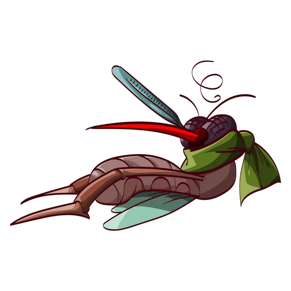 Mosquito enfermo de dibujos animados — Archivo Imágenes Vectoriales