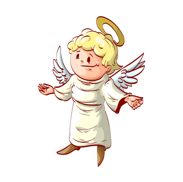 Kreslený dobrý anděl s vítání ruce — Stockový vektor