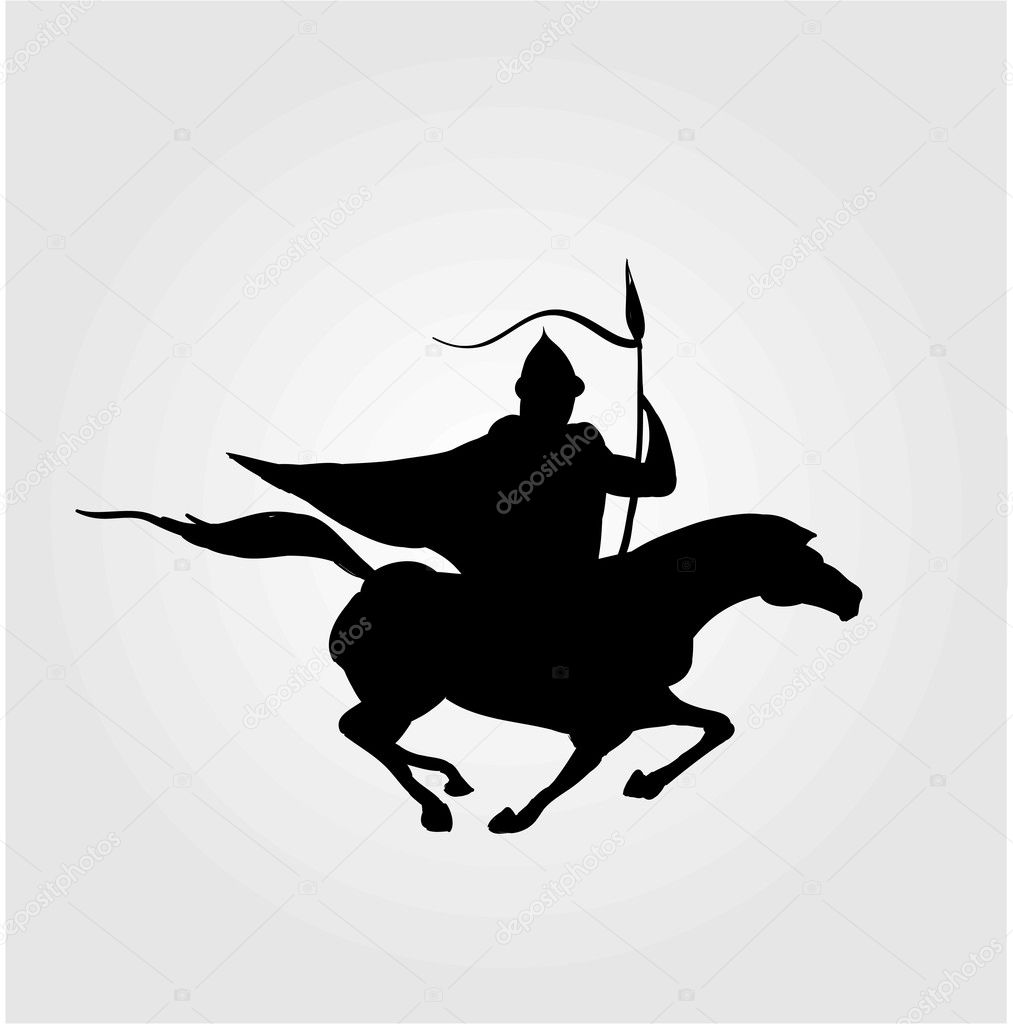 Mounted warrior vector symbol