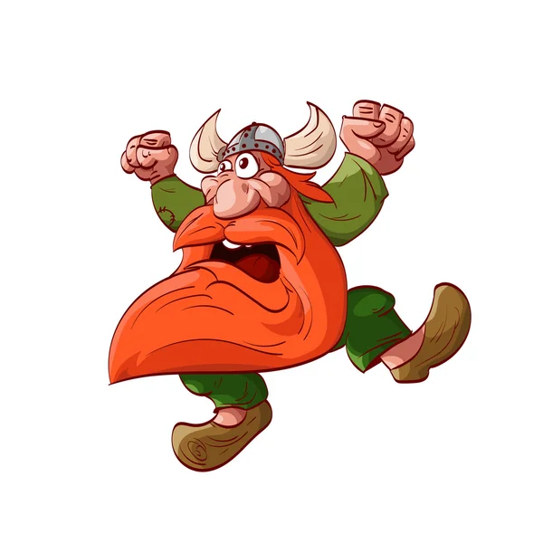 Cartoon dwarf warrior — Stock vektor