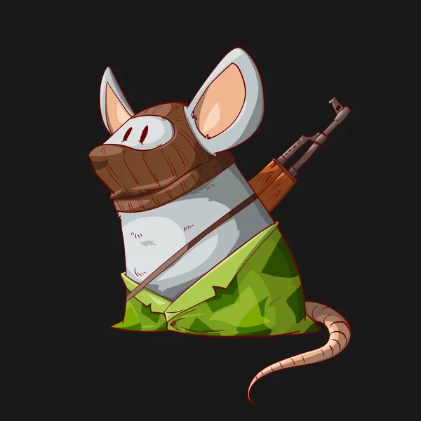 Cartoon mouse terrorist — Stock Vector