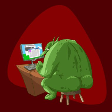 Fat internet troll clipart