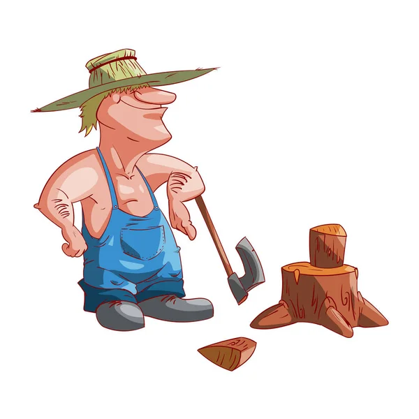 Cartoon landbouwer of redneck — Stockvector