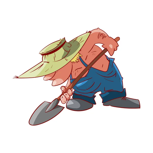 Granjero de dibujos animados o campesino — Vector de stock