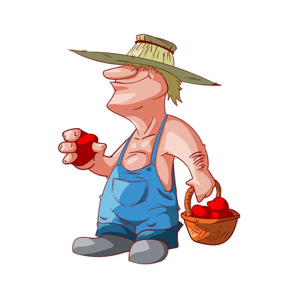 Granjero de dibujos animados o campesino — Vector de stock