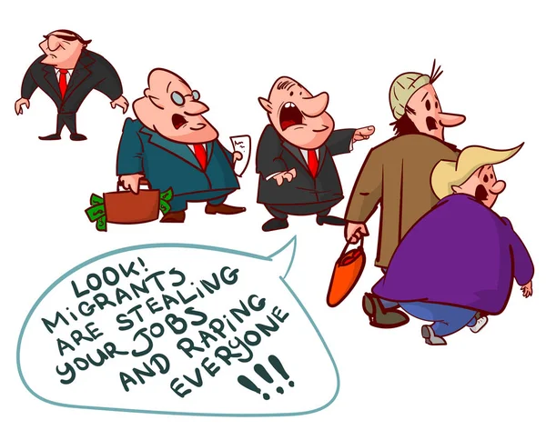 Comic of corrupt politicians, lying. — Stock Vector