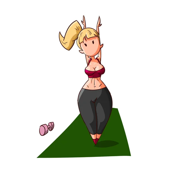 Linda chica de entrenamiento — Vector de stock