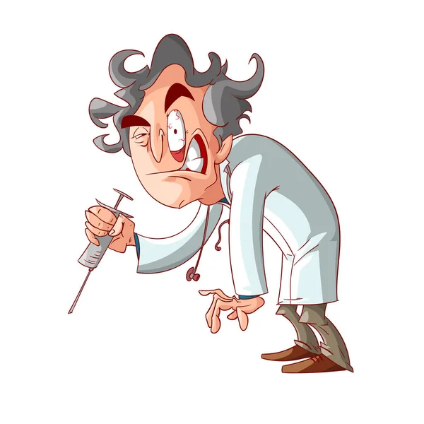 Cartoon gekke dokter — Stockvector