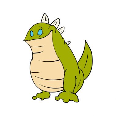 Karikatür yeşil kertenkele