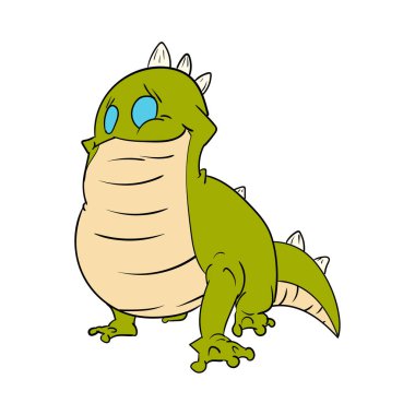 Karikatür yeşil kertenkele