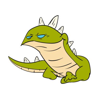 Karikatür yeşil kertenkele