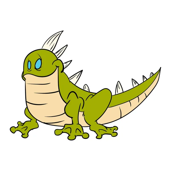 卡通绿色蜥蜴 — 图库矢量图片