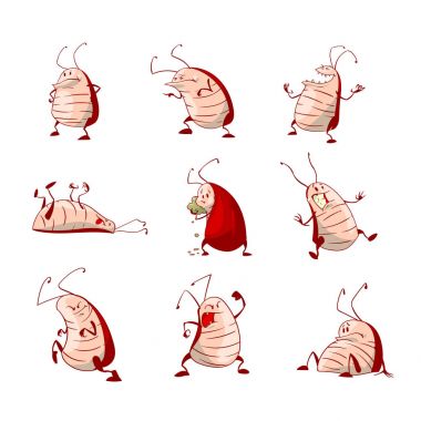 Çizgi film roaches kümesi