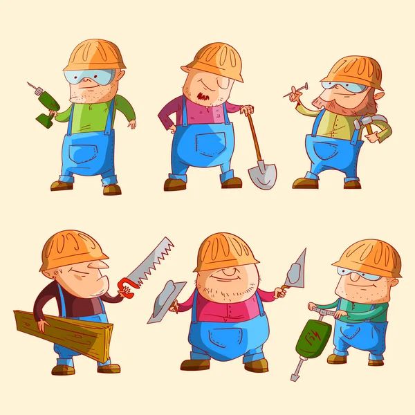 Bir grup inşaat işçisi — Stok Vektör
