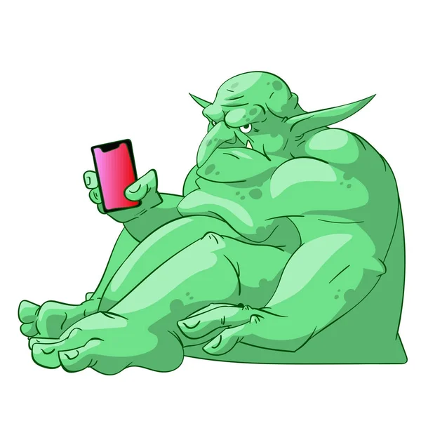 Gran gordo troll de Internet — Vector de stock