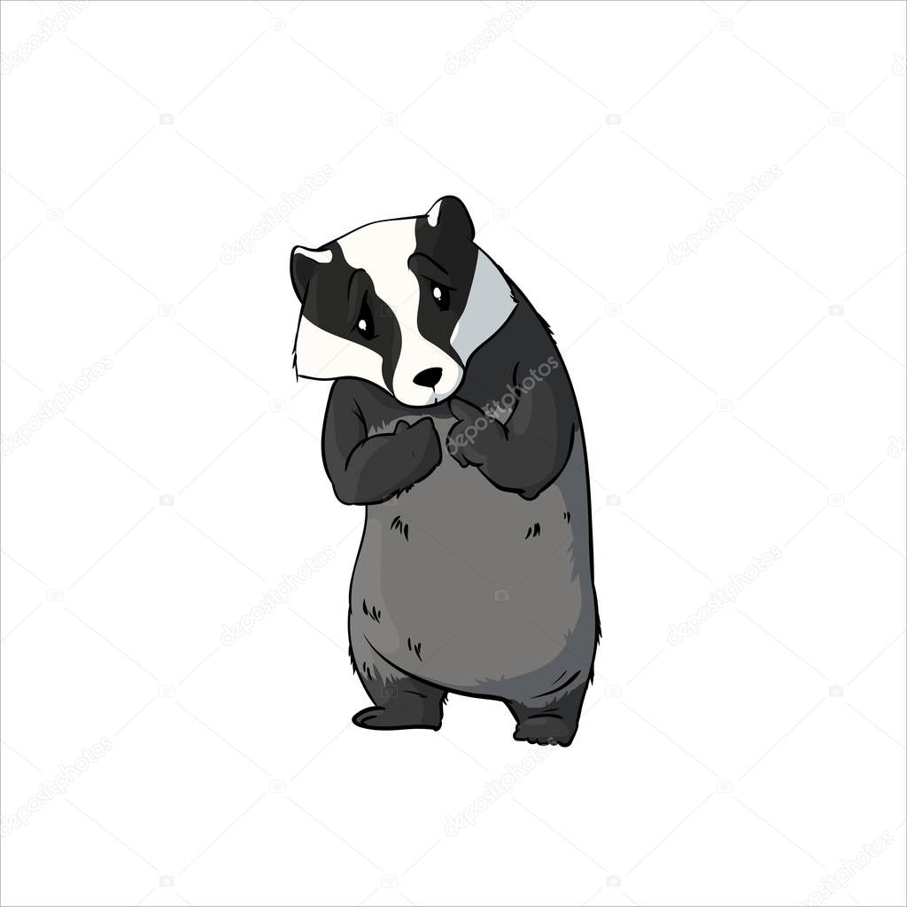 Cartoon Shy Badger