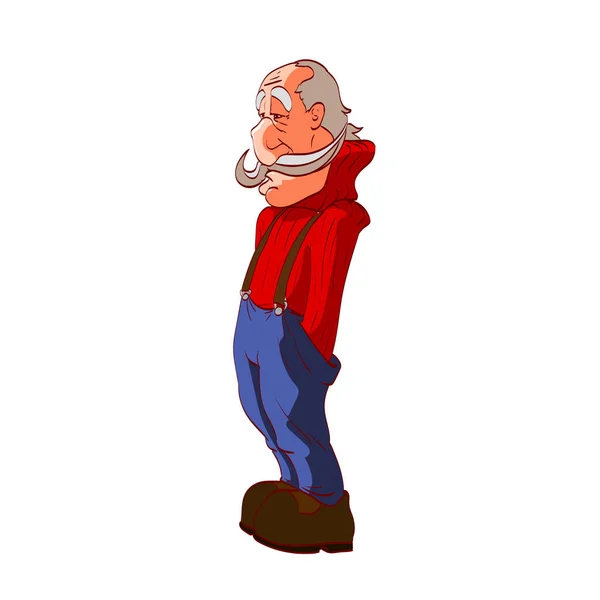 Hombre de dibujos animados con ropa de trabajo — Vector de stock