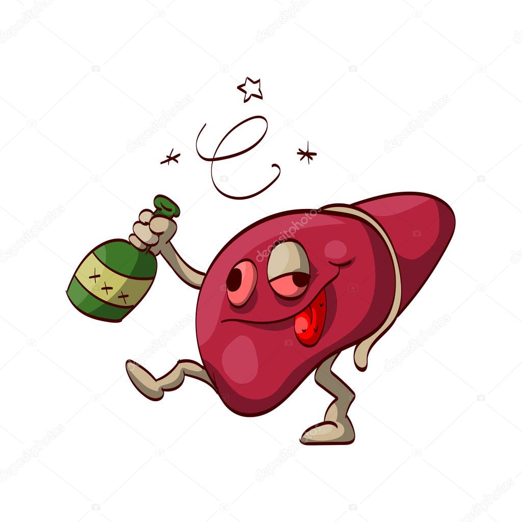 Cartoon alcoholic liver