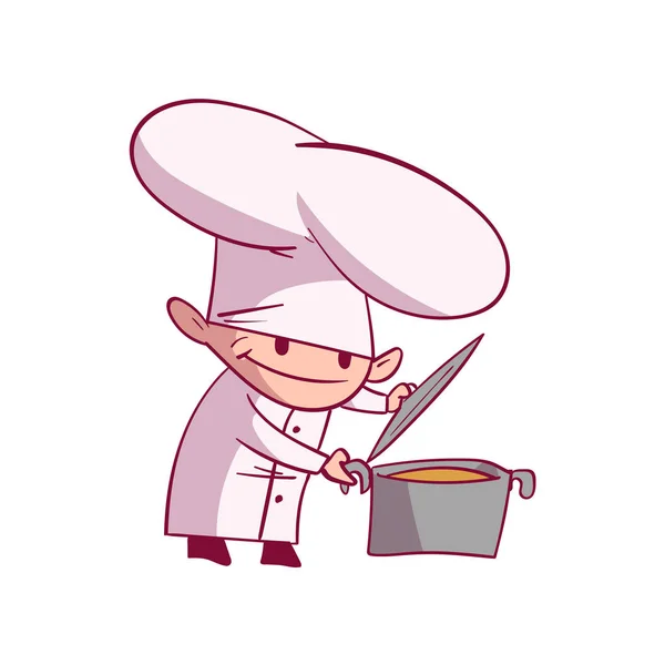 Karikatür aşçı çizimi — Stok Vektör