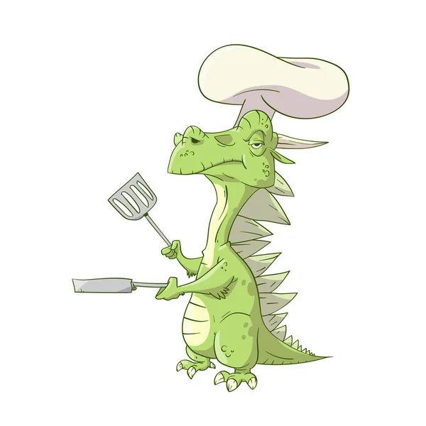 Dragão dos desenhos animados Cook — Vetor de Stock