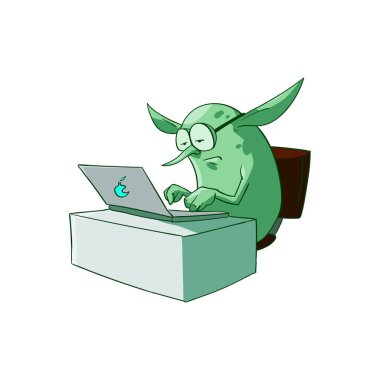 Vektör karikatür office trol