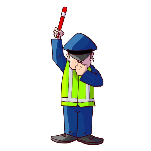 Colorful cartoon traffic police officer — Stock Vector