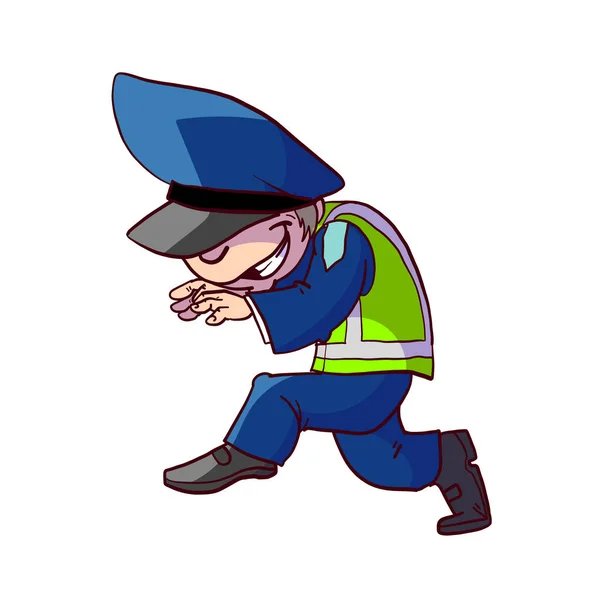 Πολύχρωμα κινούμενα σχέδια αξιωματικός της αστυνομίας κυκλοφορίας — Διανυσματικό Αρχείο