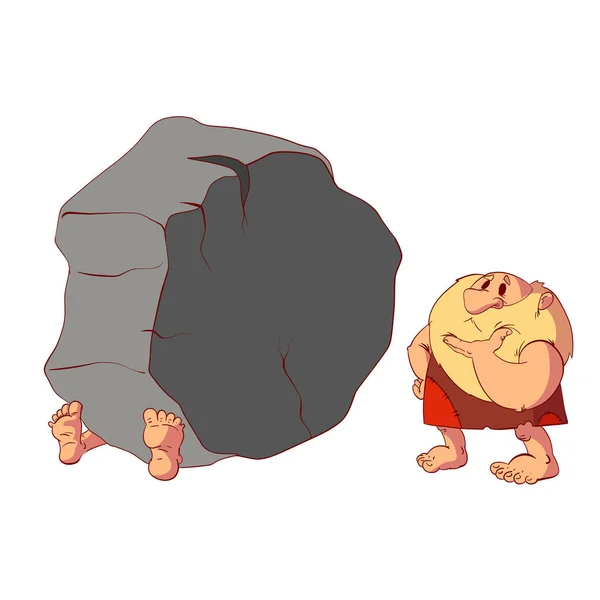 Zeichentrickvektorillustration eines Höhlenbeobachters und Erfinders — Stockvektor