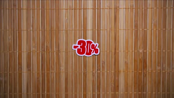 Svart fredag försäljning på bambu bakgrund 2 — Stockvideo