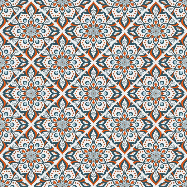 Nahtloses handgezeichnetes Mandala-Muster. — Stockvektor