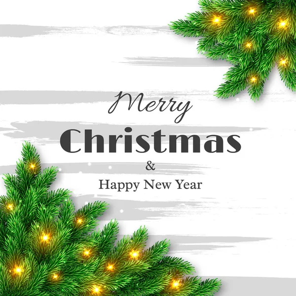 Feliz Navidad y Feliz Año Nuevo tarjeta de felicitación — Archivo Imágenes Vectoriales