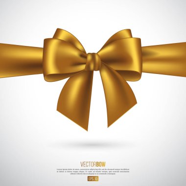 Gerçekçi altın yay ve şerit.