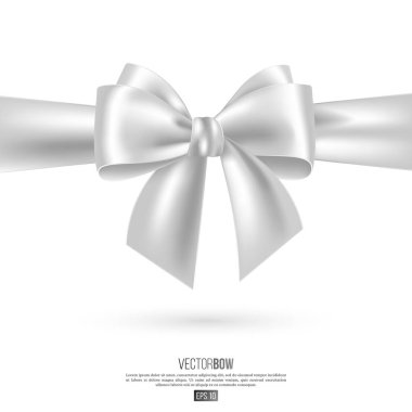 Gerçekçi beyaz yay ve şerit.