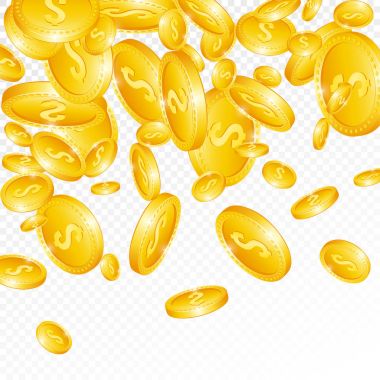 3D düşen altın sikke.