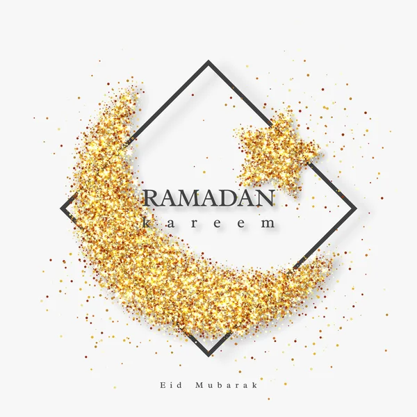 Ramadán Kareem glitter holiday designu. — Stockový vektor